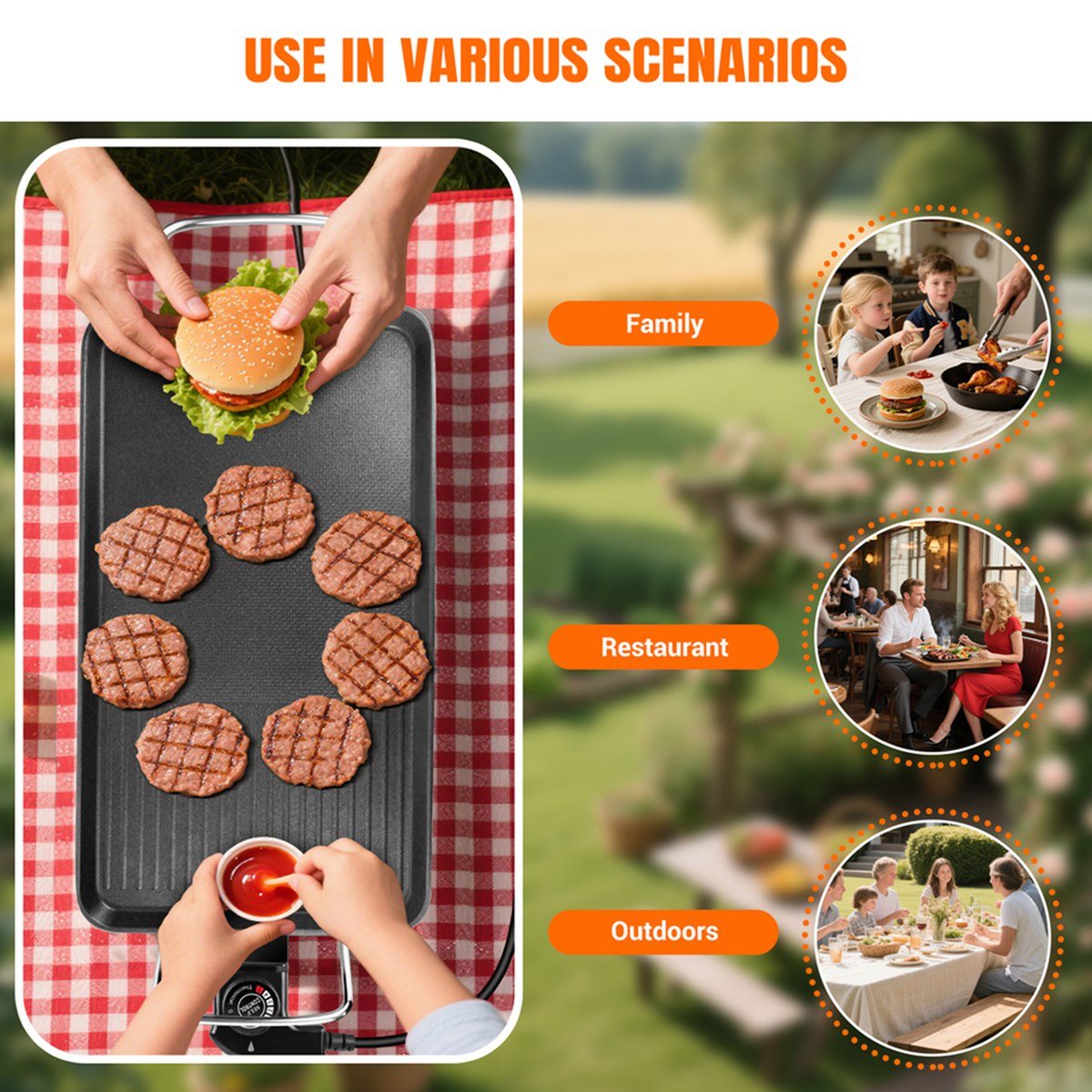 Teppanyaki Grill Table - (ABHW) Настольный электрический гриль-теппаньяки без дыма,