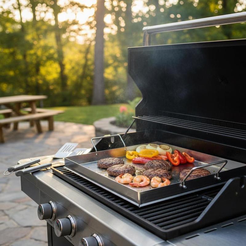 Teppanyaki Grill Table - Универсальная плоская сковорода-гриль 18x16 дюймов для