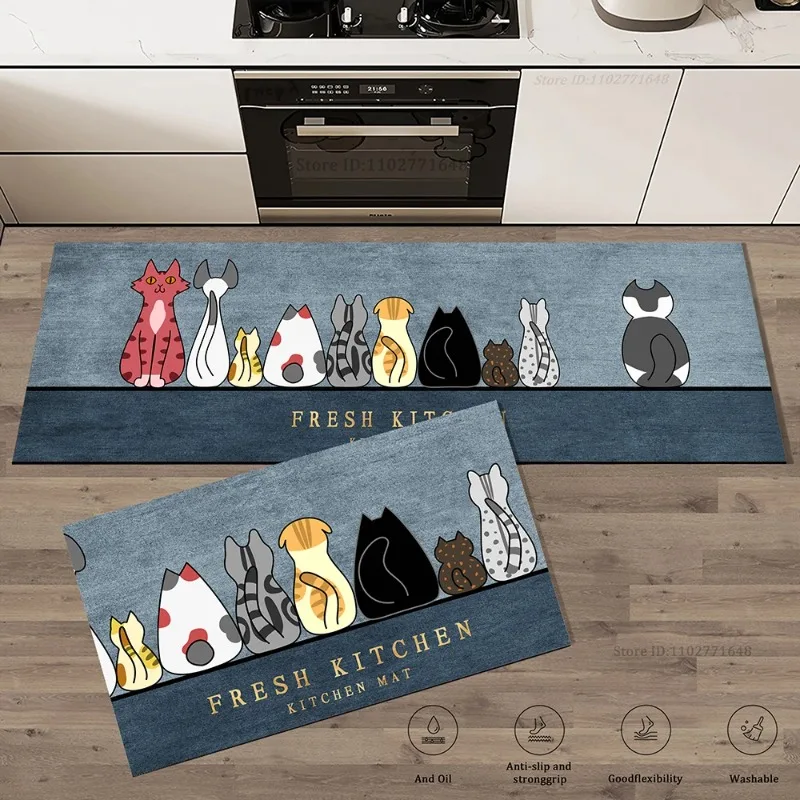 Commercial Kitchen Vinyl - Угловой длинный напольный коврик для кухни