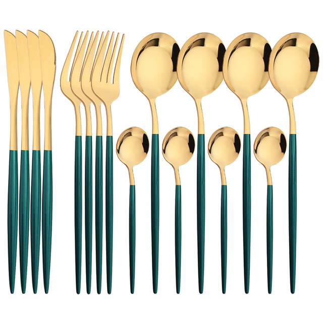 16 шт., зеленое золото, набор  – обзор и цена Commercial Kitchen Knife Set